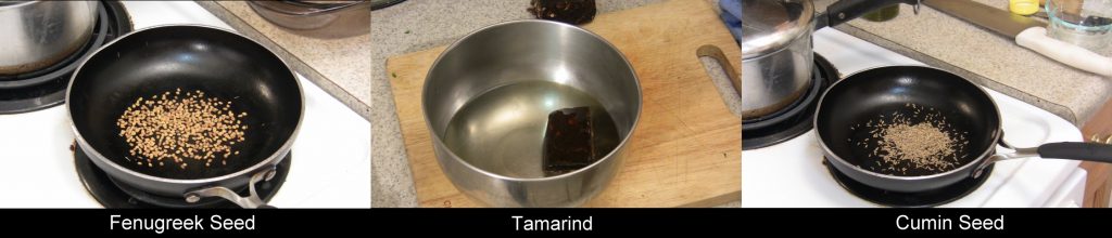 Toasting Spices, Soaking Tamarind